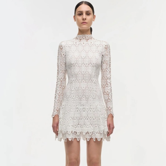Jonathan Simkhai Guipure Midi Longsleeve Dress - Picture 1 of 5